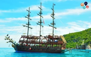 Kemer Pirate Boat Tour | From Antalya City and Kemer | Phaselis, Cleopatra, Paradise and Moonlight Bays and Pirate Cave