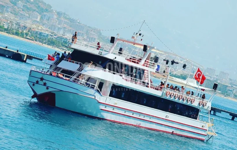 Alanya Catamaran Boat Tour | Set Sail in Comfort: Enjoy Alanya’s Seas on our Air Conditioned Catamaran! | Satisfaction Guaranteed!
